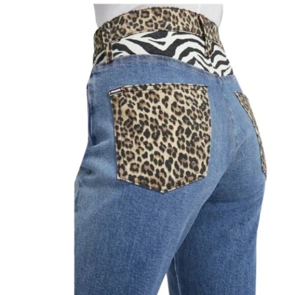 Alice + Olivia Amazing Animal Print High Rise Jeans  Size 28 NWT - Picture 10 of 13